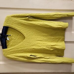 J. Crew Mustard/lime Knit Sweater